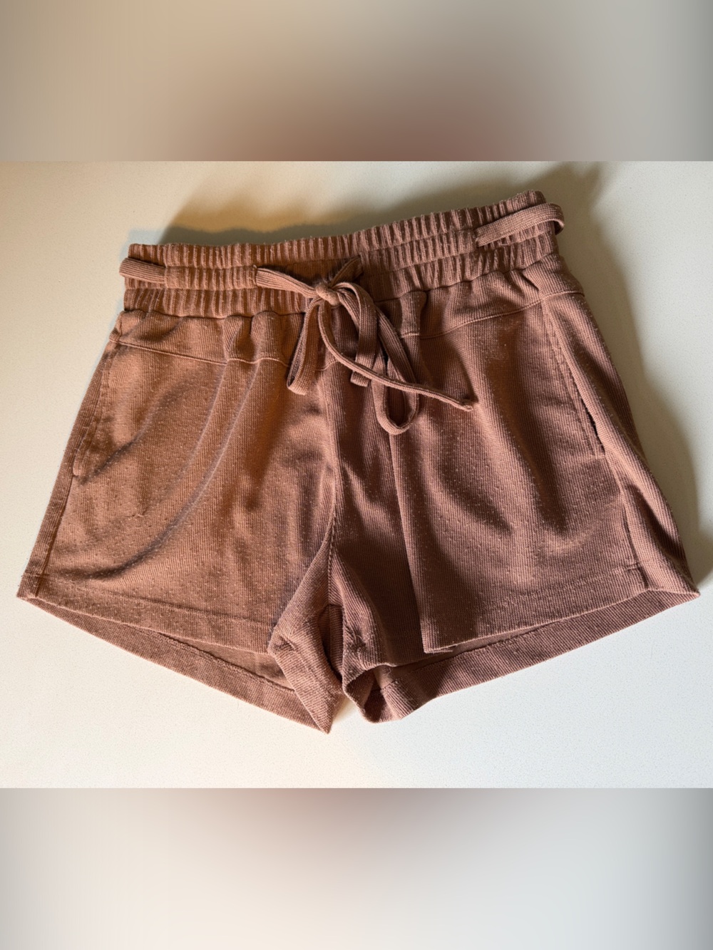 Women’s Elastic Waist Knit Lounge Shorts - Dusty Rose
